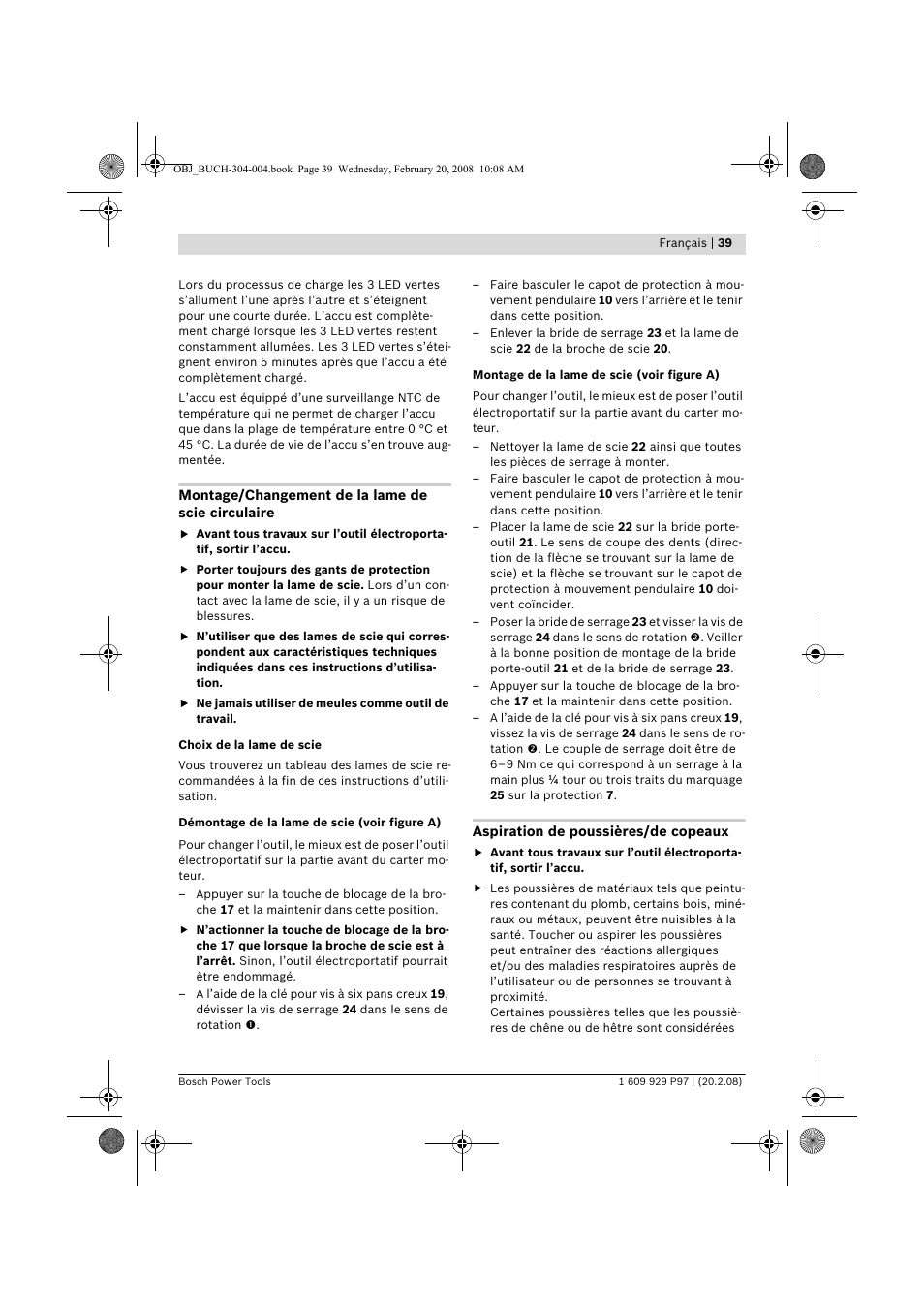 Bosch GKS 36 V-LI Professional User Manual | Page 39 / 349