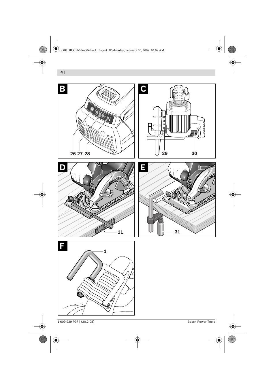 Fe d c b | Bosch GKS 36 V-LI Professional User Manual | Page 4 / 349