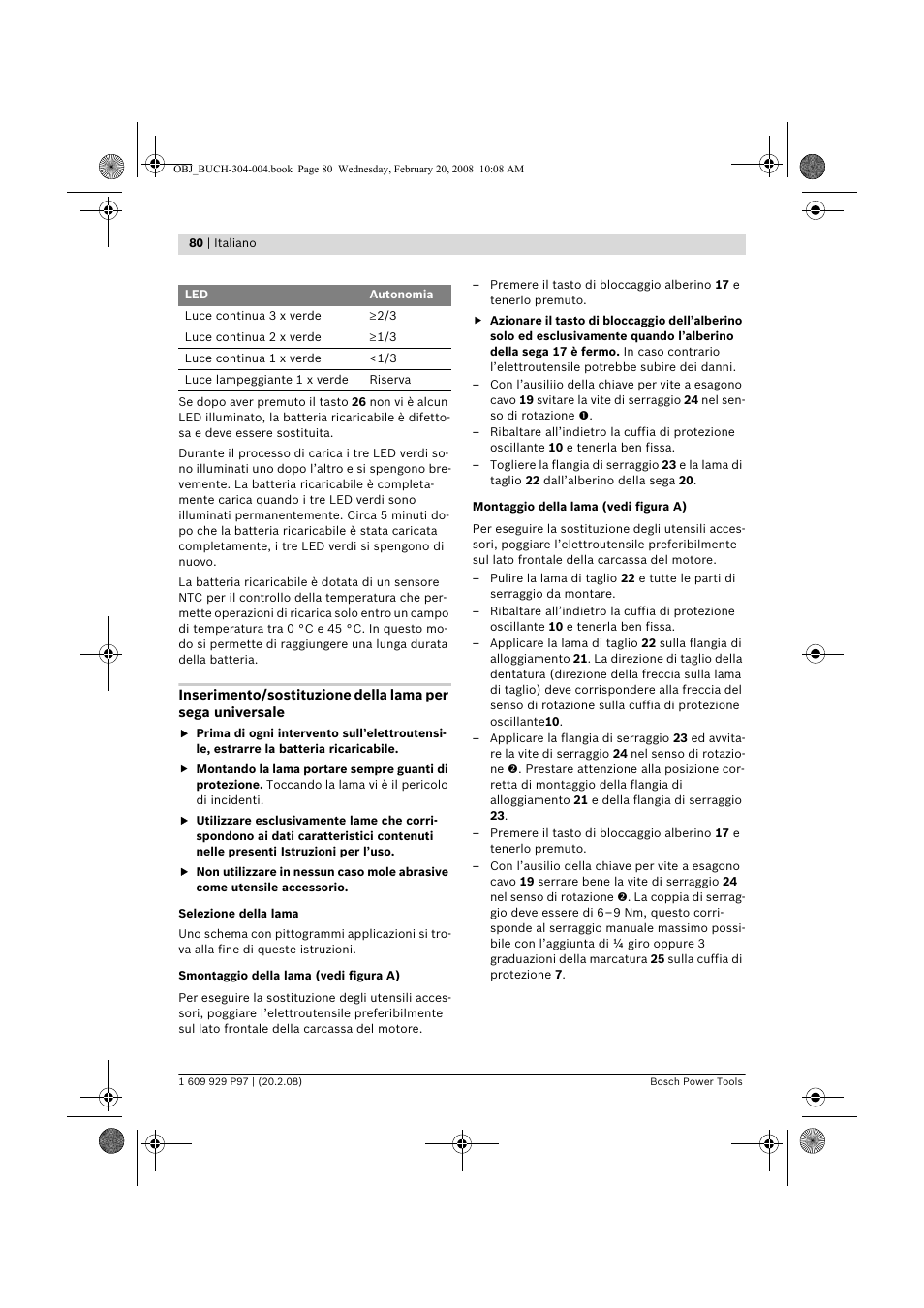 Bosch GKS 36 V-LI Professional User Manual | Page 80 / 349