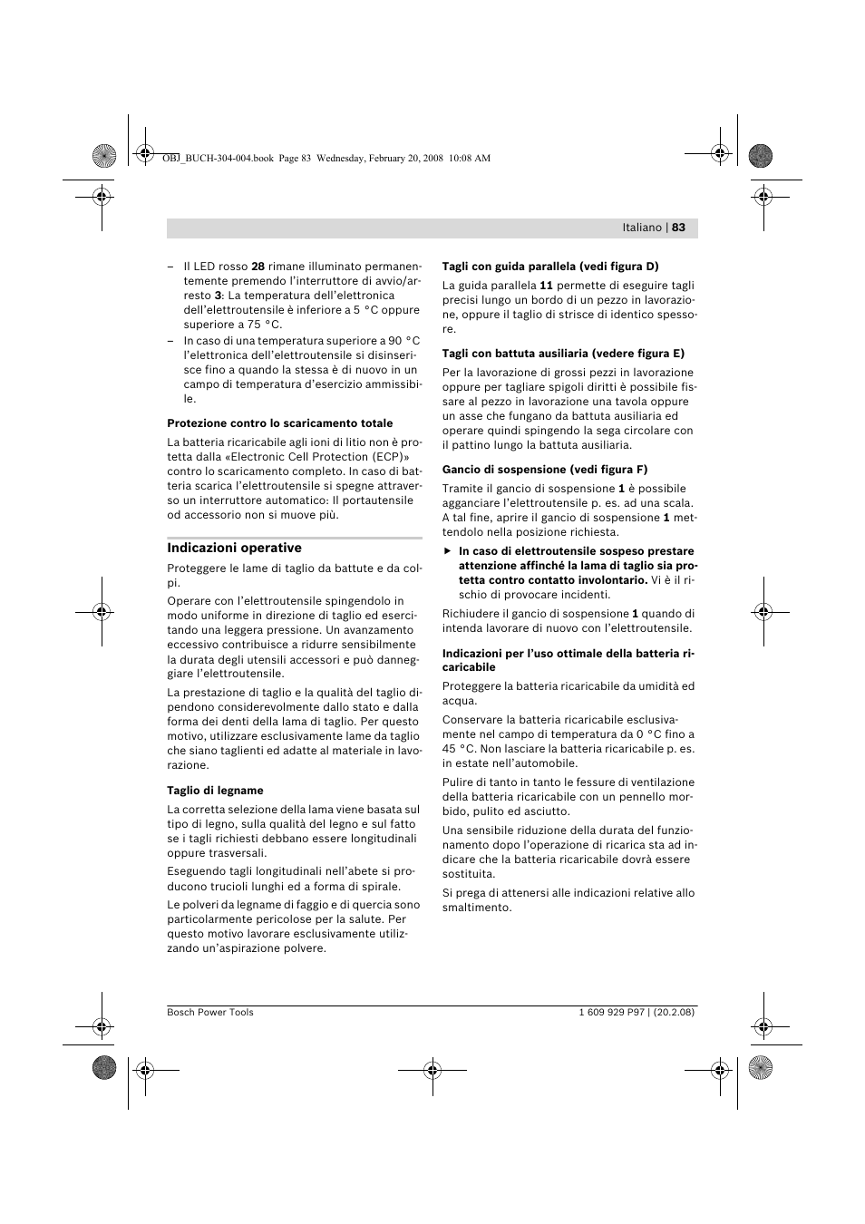 Bosch GKS 36 V-LI Professional User Manual | Page 83 / 349