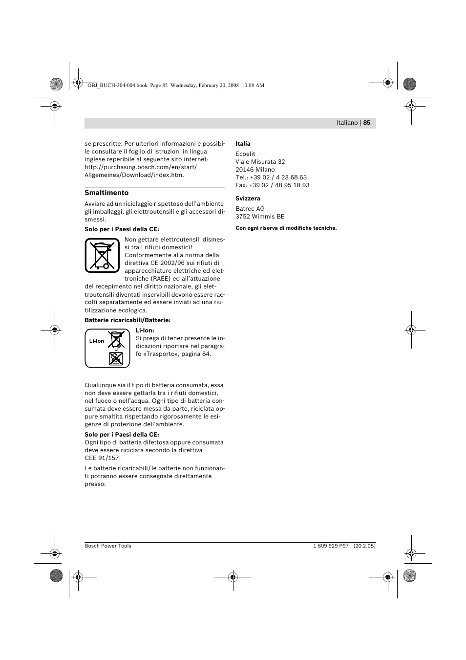 Bosch GKS 36 V-LI Professional User Manual | Page 85 / 349