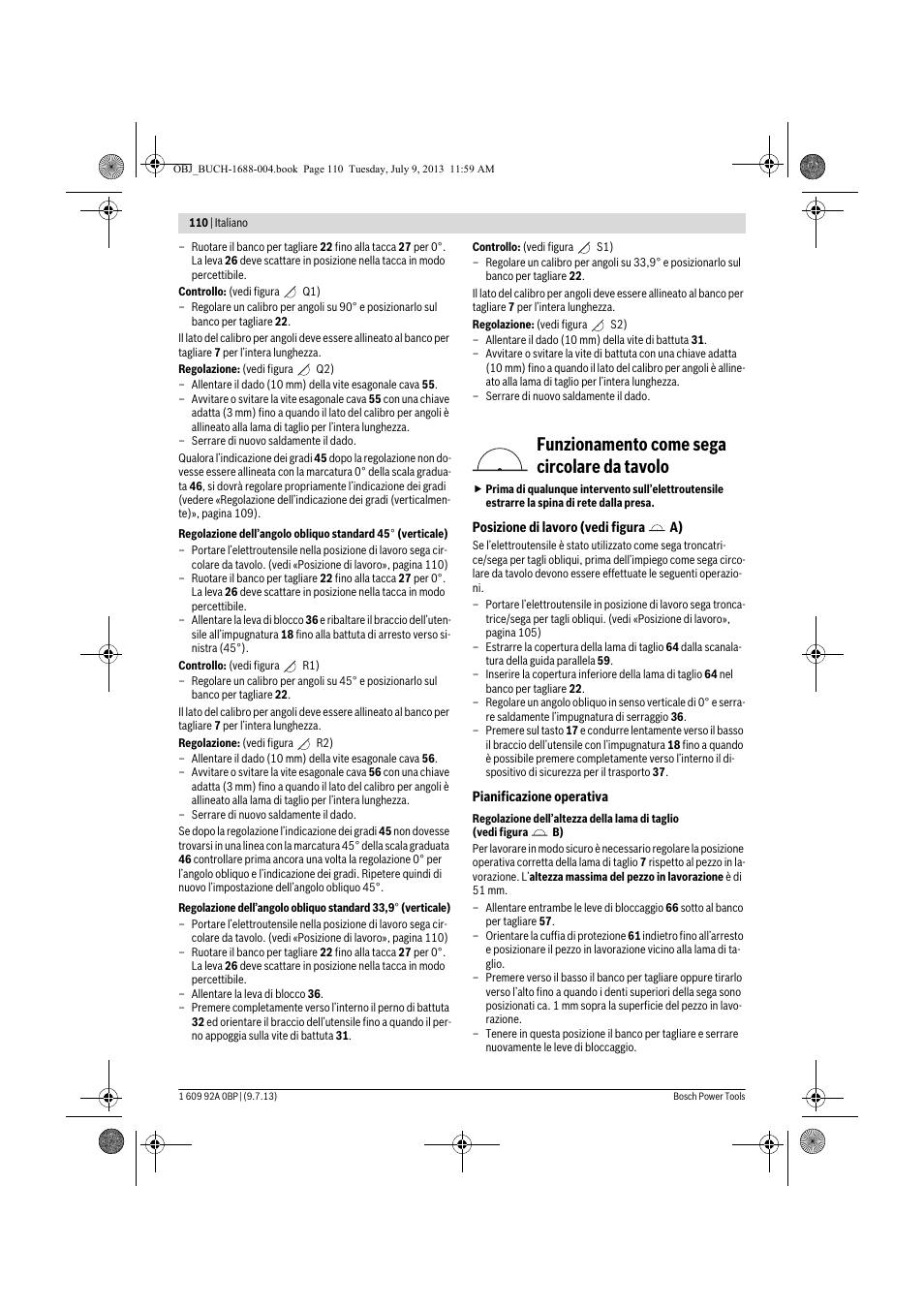 Funzionamento come sega circolare da tavolo | Bosch GTM 12 JL Professional User Manual | Page 110 / 485