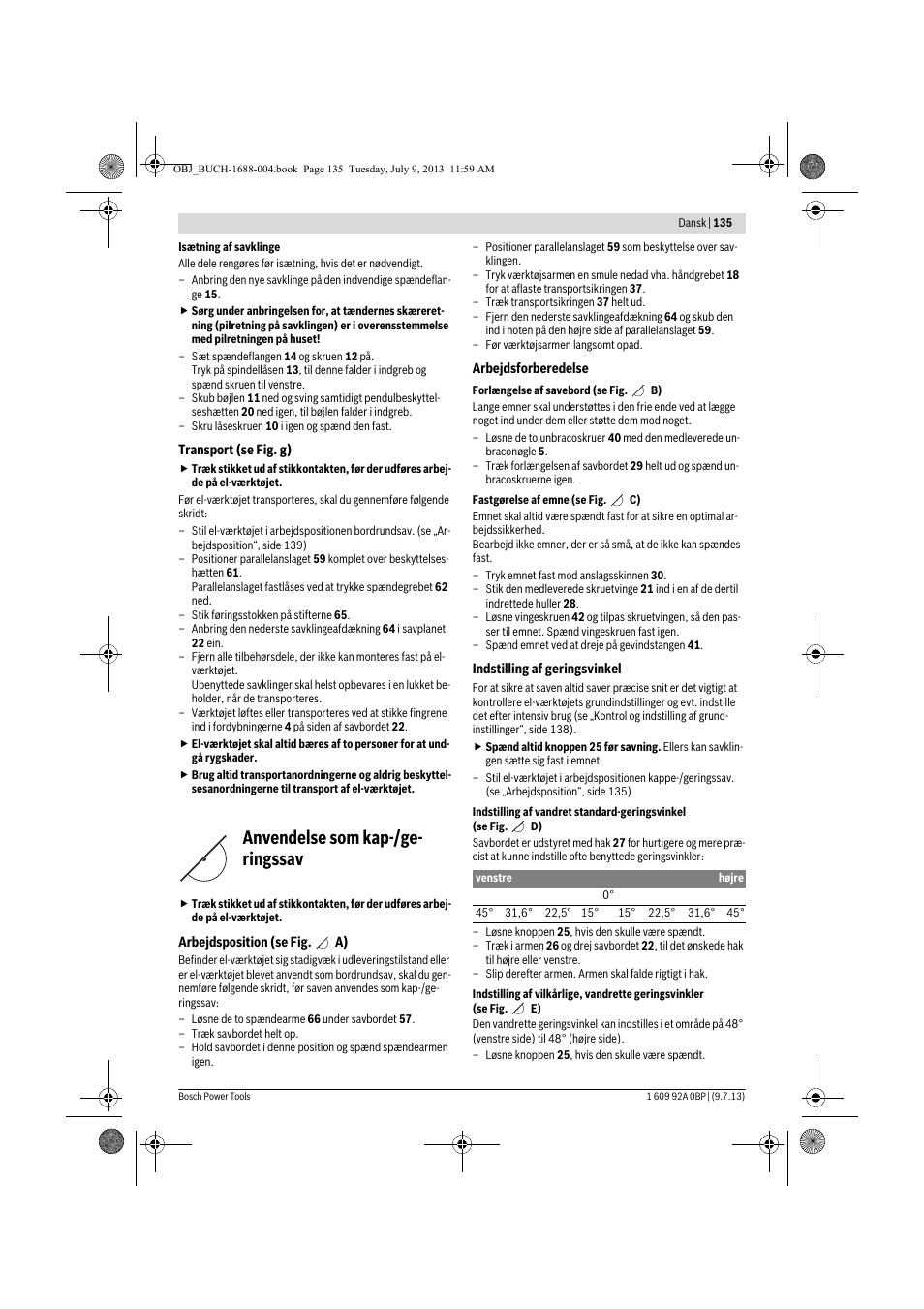 Anvendelse som kap-/ge- ringssav | Bosch GTM 12 JL Professional User Manual | Page 135 / 485