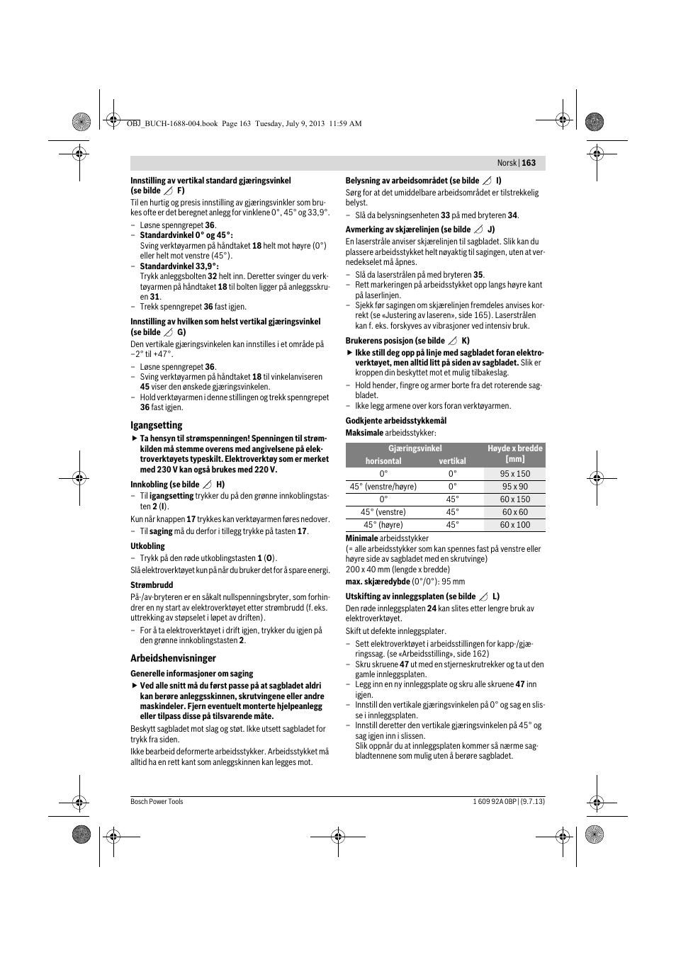 Bosch GTM 12 JL Professional User Manual | Page 163 / 485