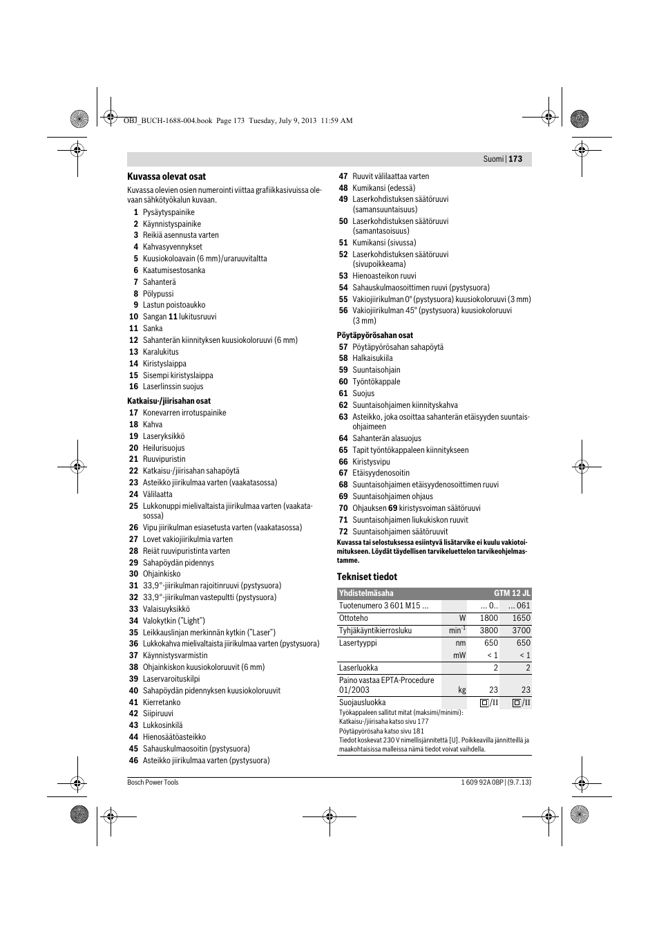 Bosch GTM 12 JL Professional User Manual | Page 173 / 485