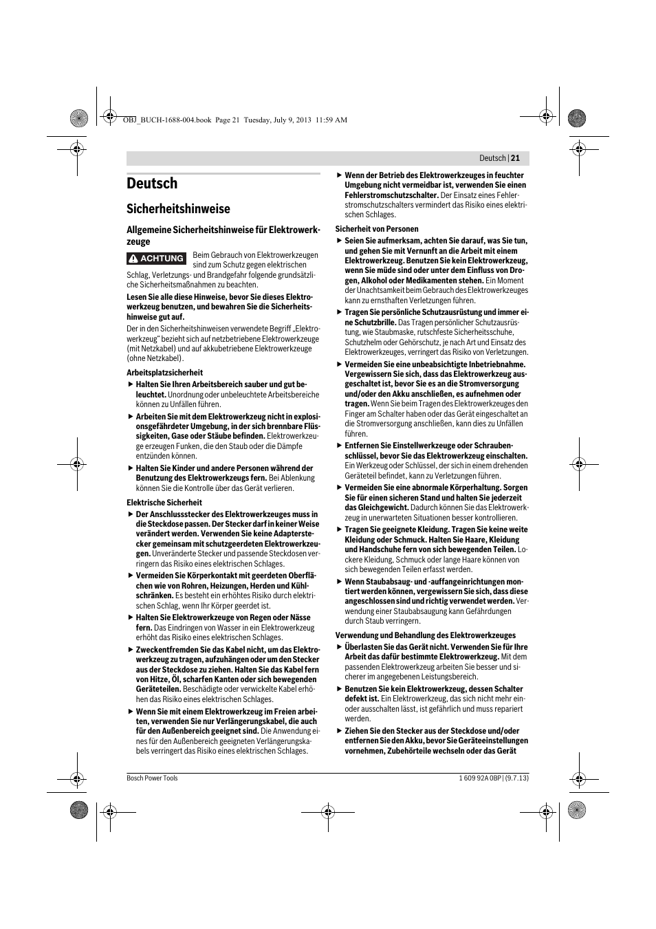 Deutsch, Sicherheitshinweise | Bosch GTM 12 JL Professional User Manual | Page 21 / 485