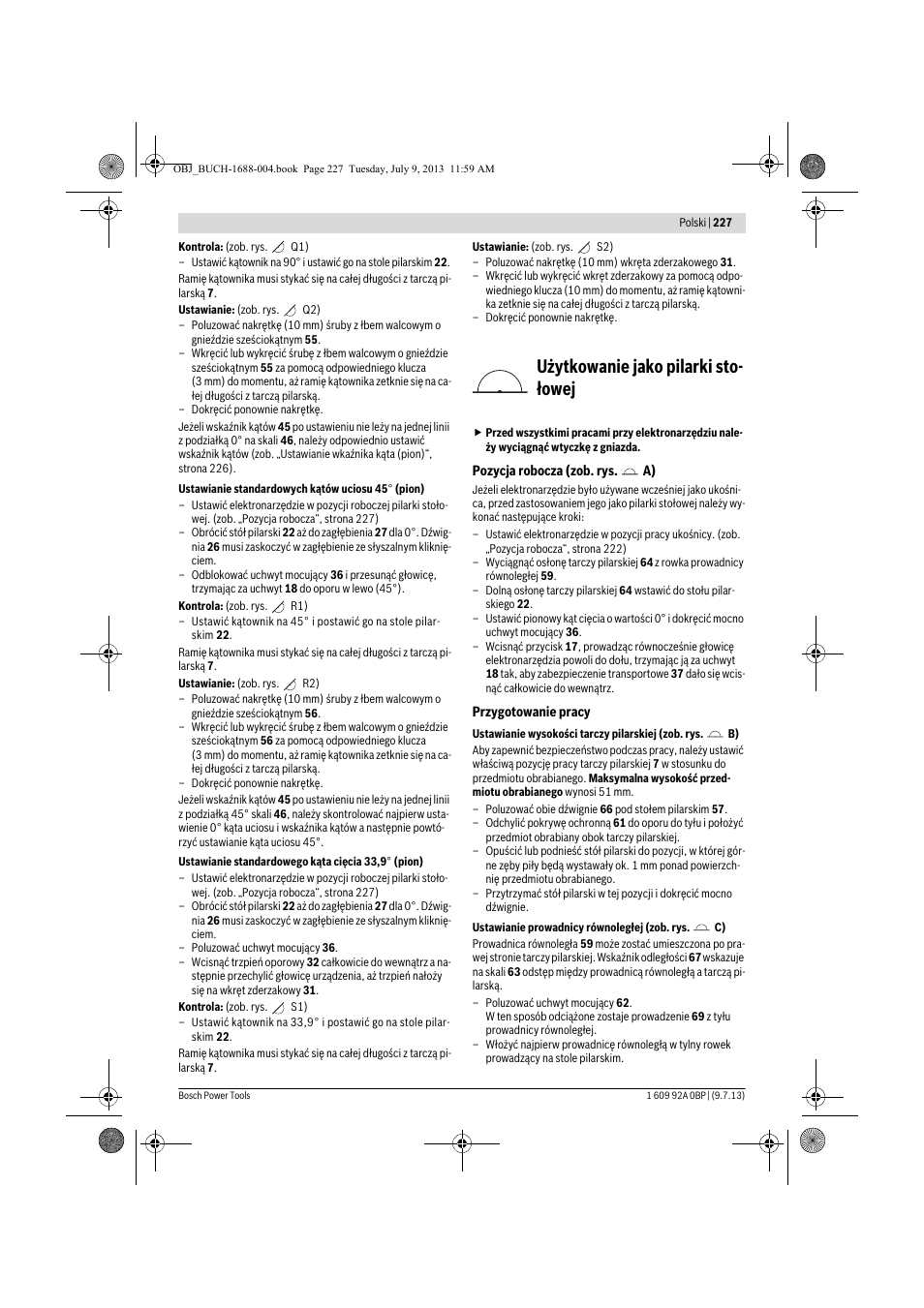 Użytkowanie jako pilarki sto- łowej | Bosch GTM 12 JL Professional User Manual | Page 227 / 485