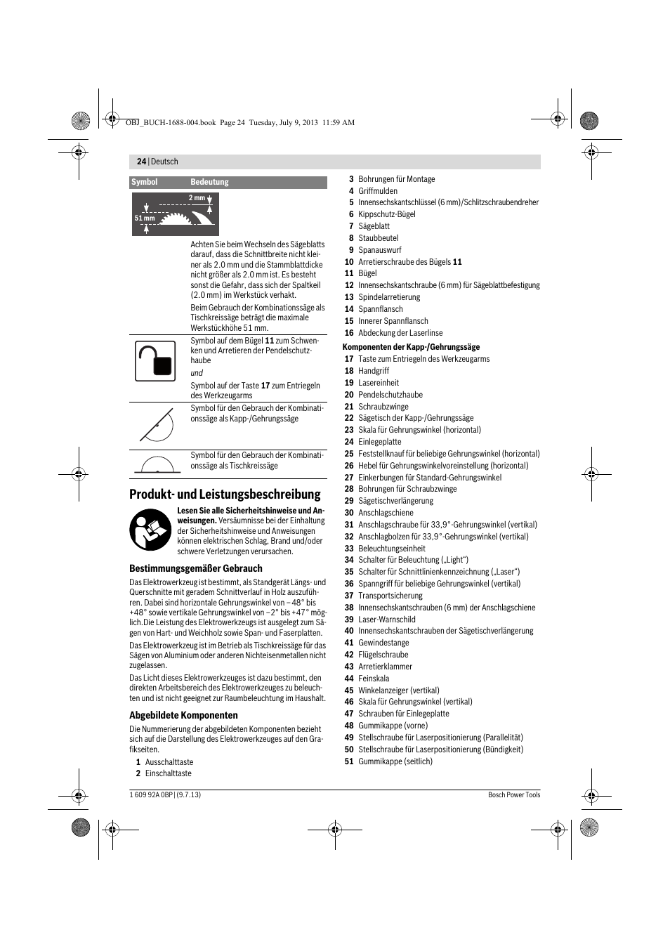 Produkt- und leistungsbeschreibung | Bosch GTM 12 JL Professional User Manual | Page 24 / 485