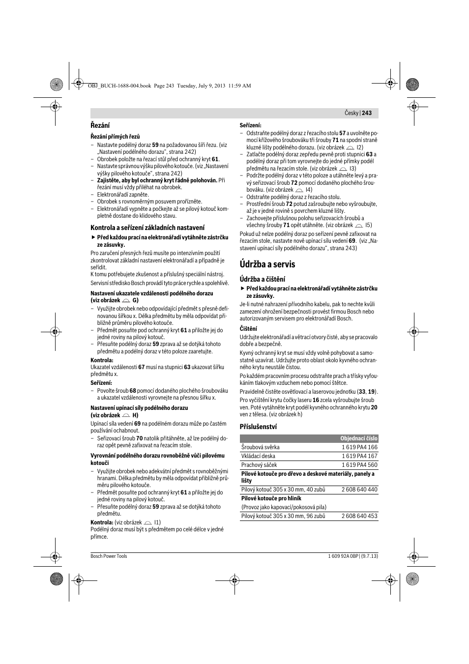 Údržba a servis | Bosch GTM 12 JL Professional User Manual | Page 243 / 485