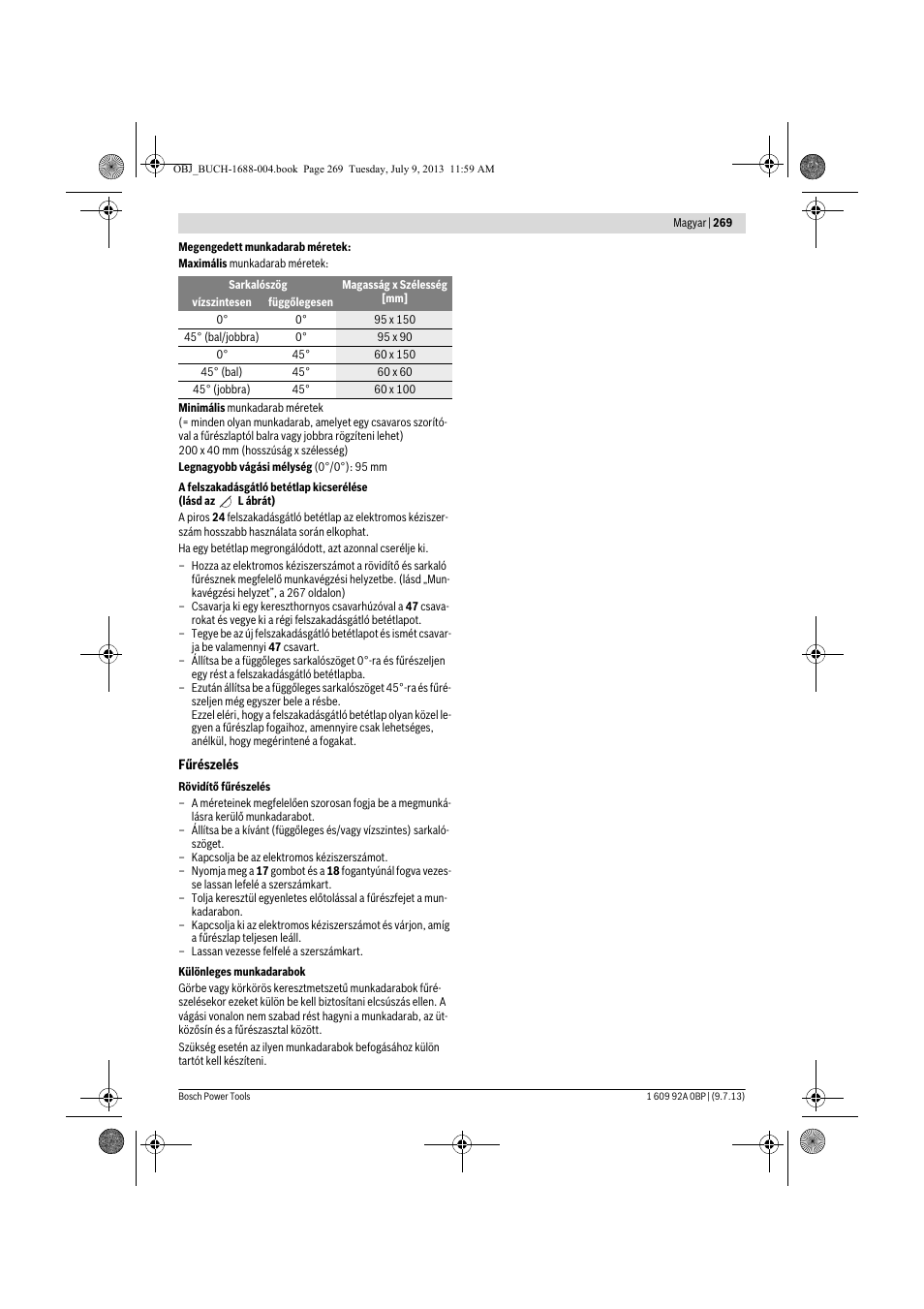 Bosch GTM 12 JL Professional User Manual | Page 269 / 485