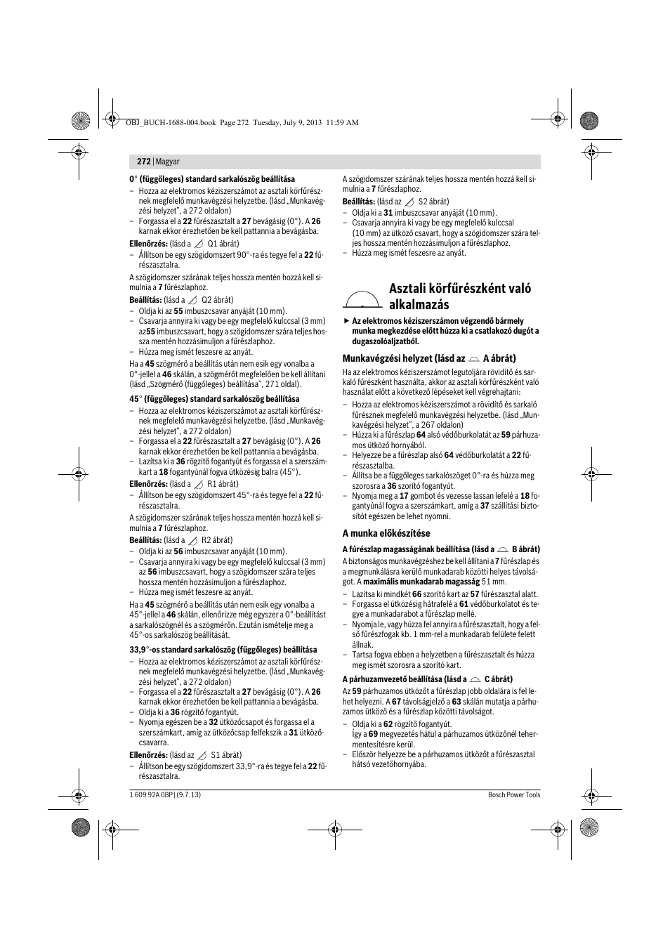 Asztali körfűrészként való alkalmazás | Bosch GTM 12 JL Professional User Manual | Page 272 / 485