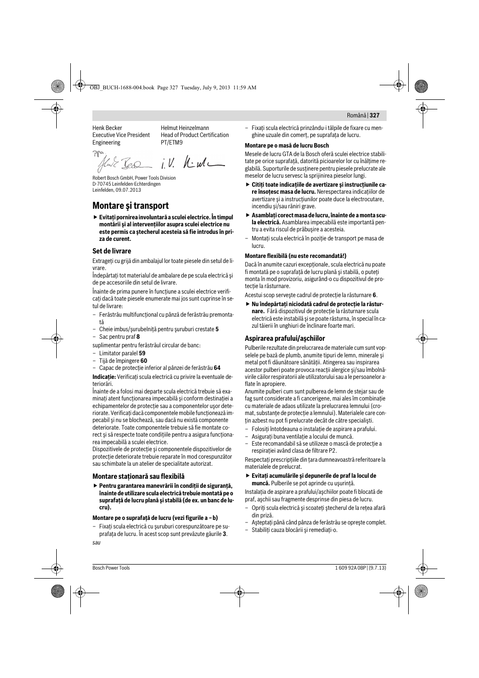 Montare şi transport | Bosch GTM 12 JL Professional User Manual | Page 327 / 485