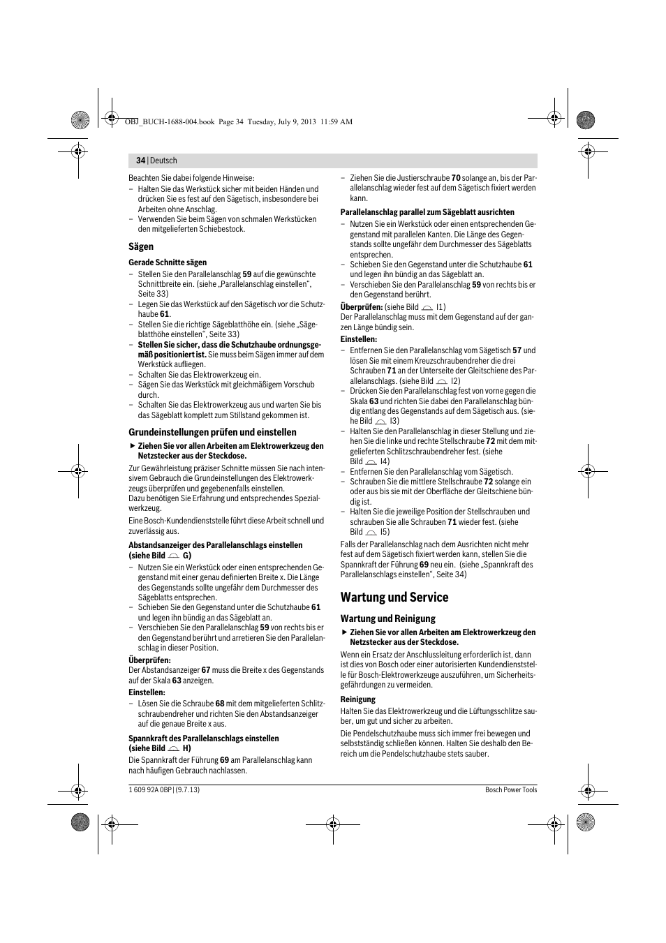 Wartung und service | Bosch GTM 12 JL Professional User Manual | Page 34 / 485