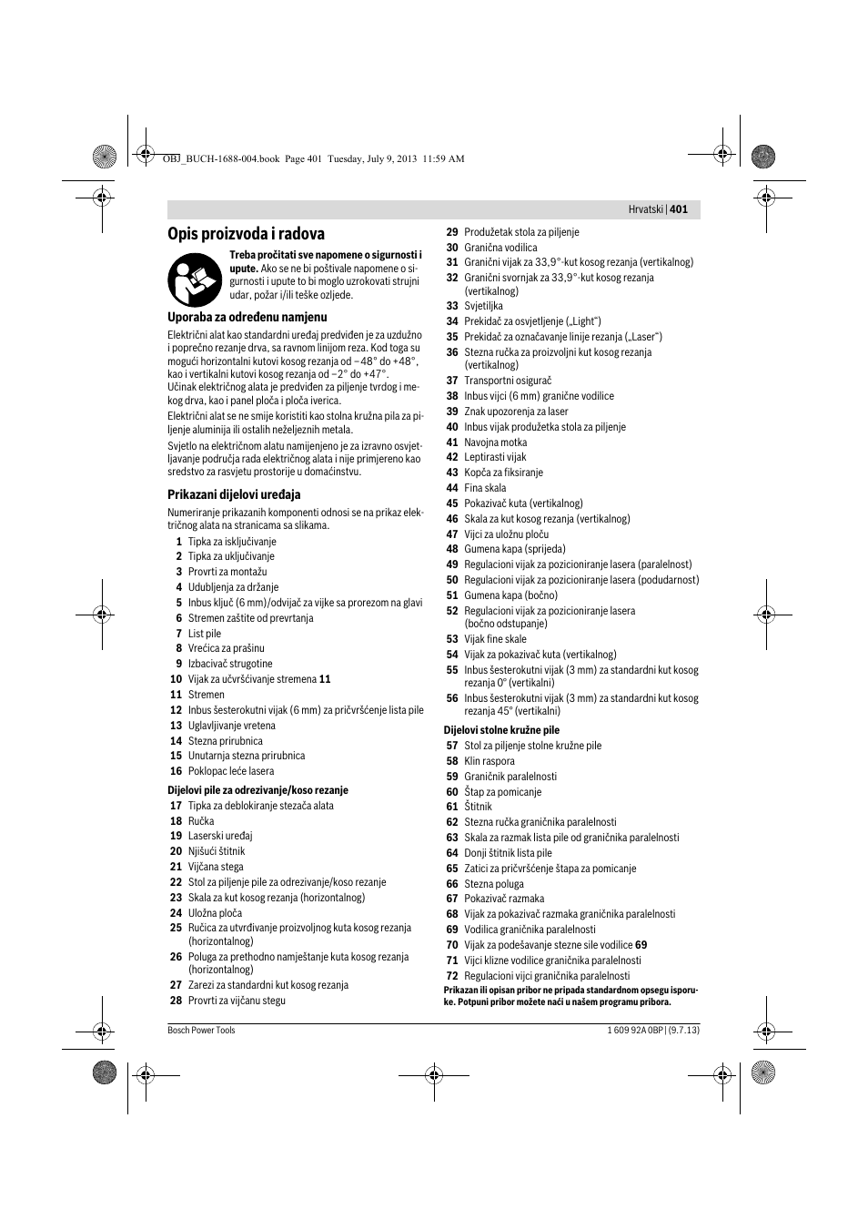 Opis proizvoda i radova | Bosch GTM 12 JL Professional User Manual | Page 401 / 485