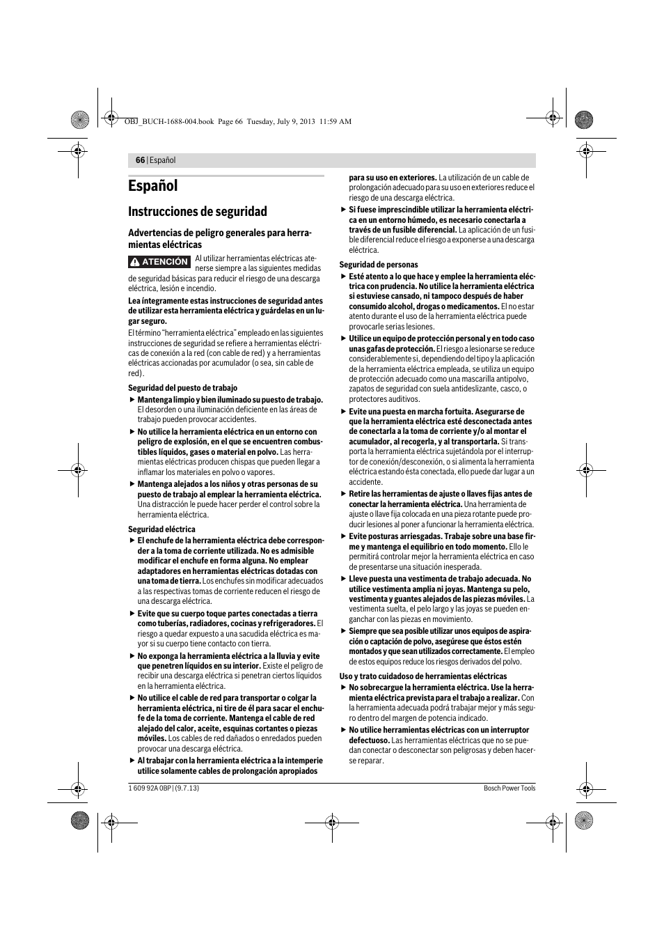 Español, Instrucciones de seguridad | Bosch GTM 12 JL Professional User Manual | Page 66 / 485