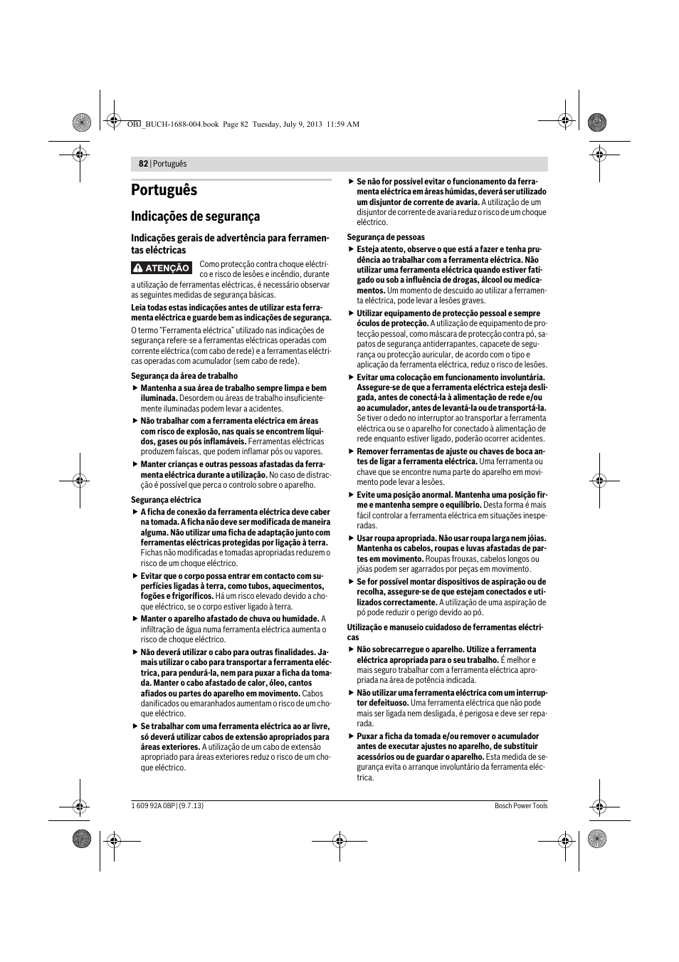 Português, Indicações de segurança | Bosch GTM 12 JL Professional User Manual | Page 82 / 485