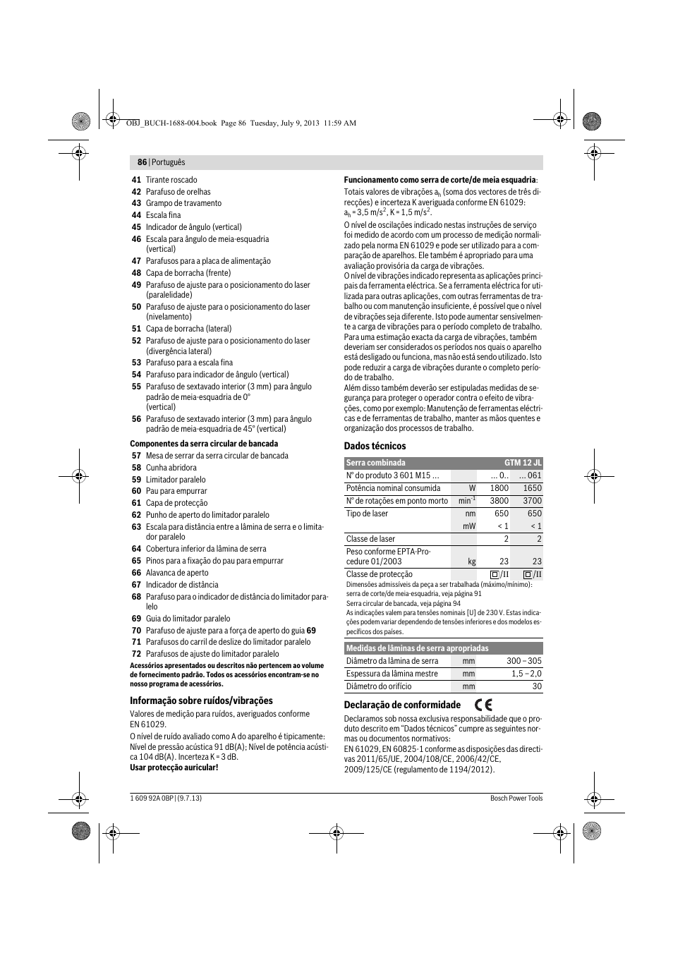 Bosch GTM 12 JL Professional User Manual | Page 86 / 485