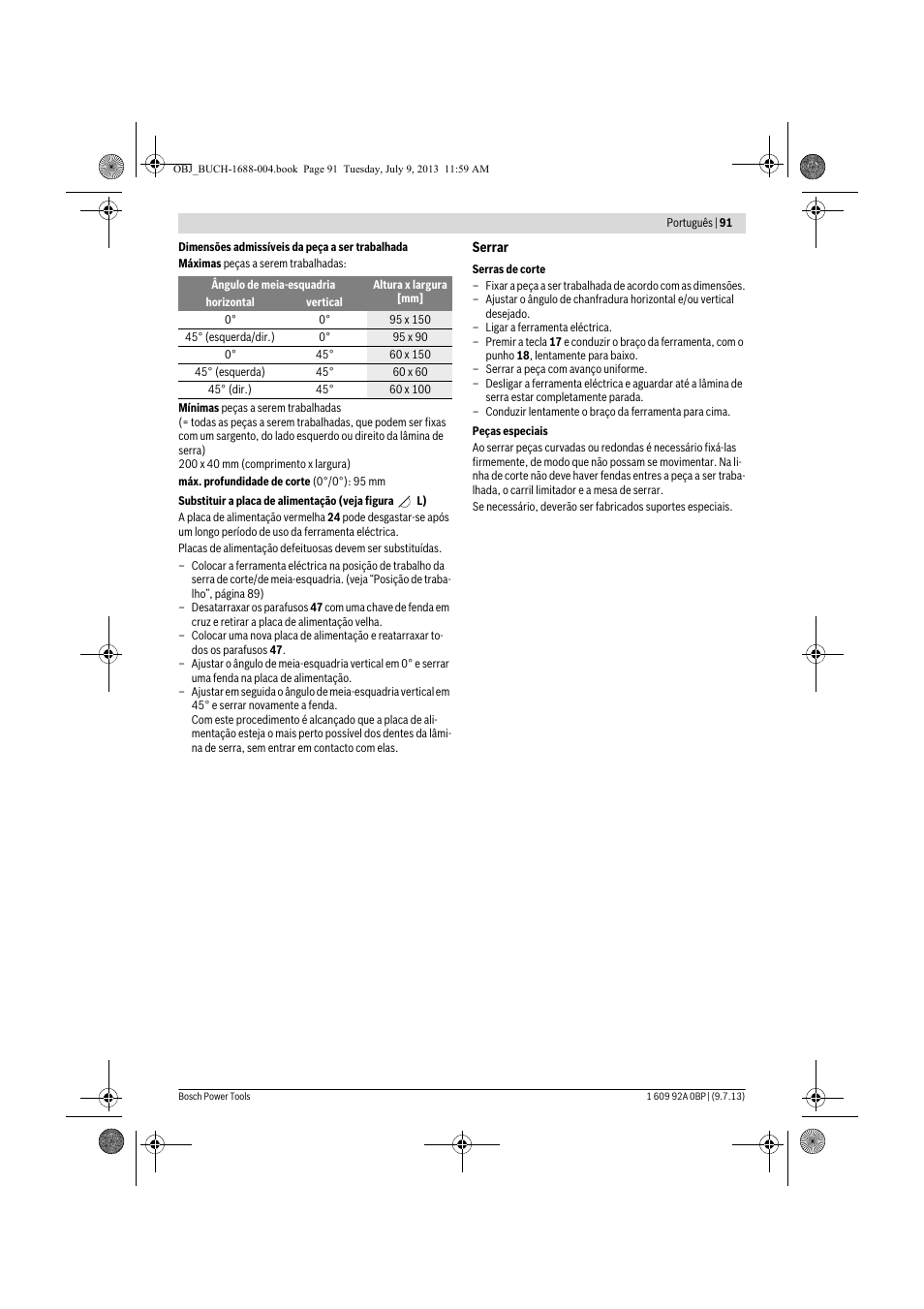 Bosch GTM 12 JL Professional User Manual | Page 91 / 485