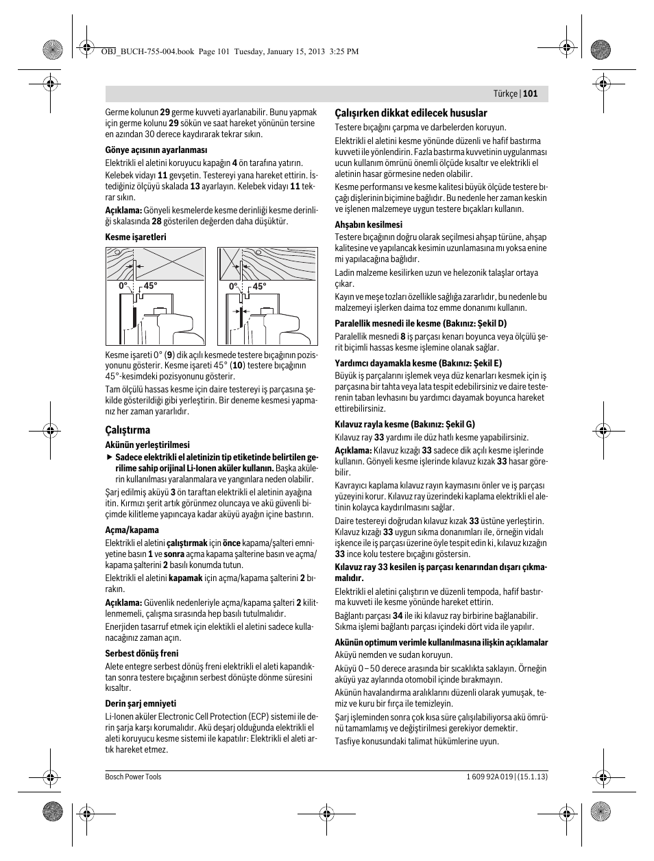 Bosch GKS 18 V-LI Professional User Manual | Page 101 / 224