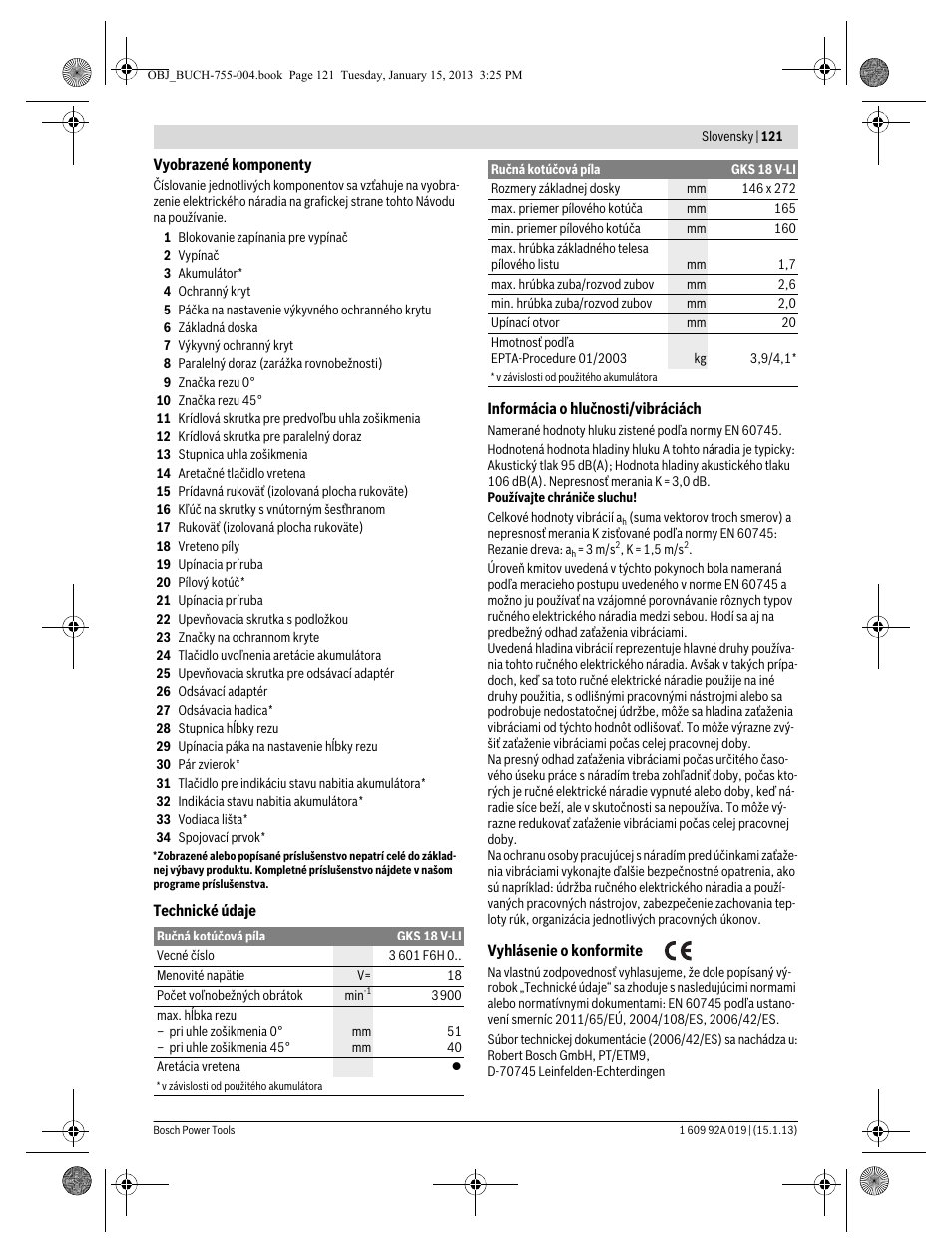 Bosch GKS 18 V-LI Professional User Manual | Page 121 / 224