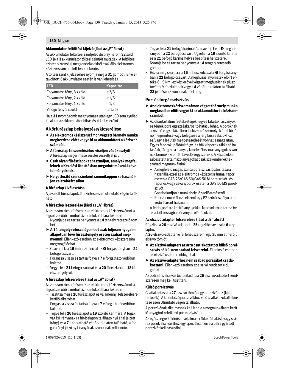 Bosch GKS 18 V-LI Professional User Manual | Page 130 / 224