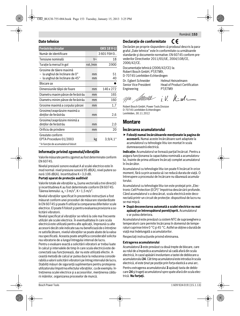 Montare | Bosch GKS 18 V-LI Professional User Manual | Page 153 / 224