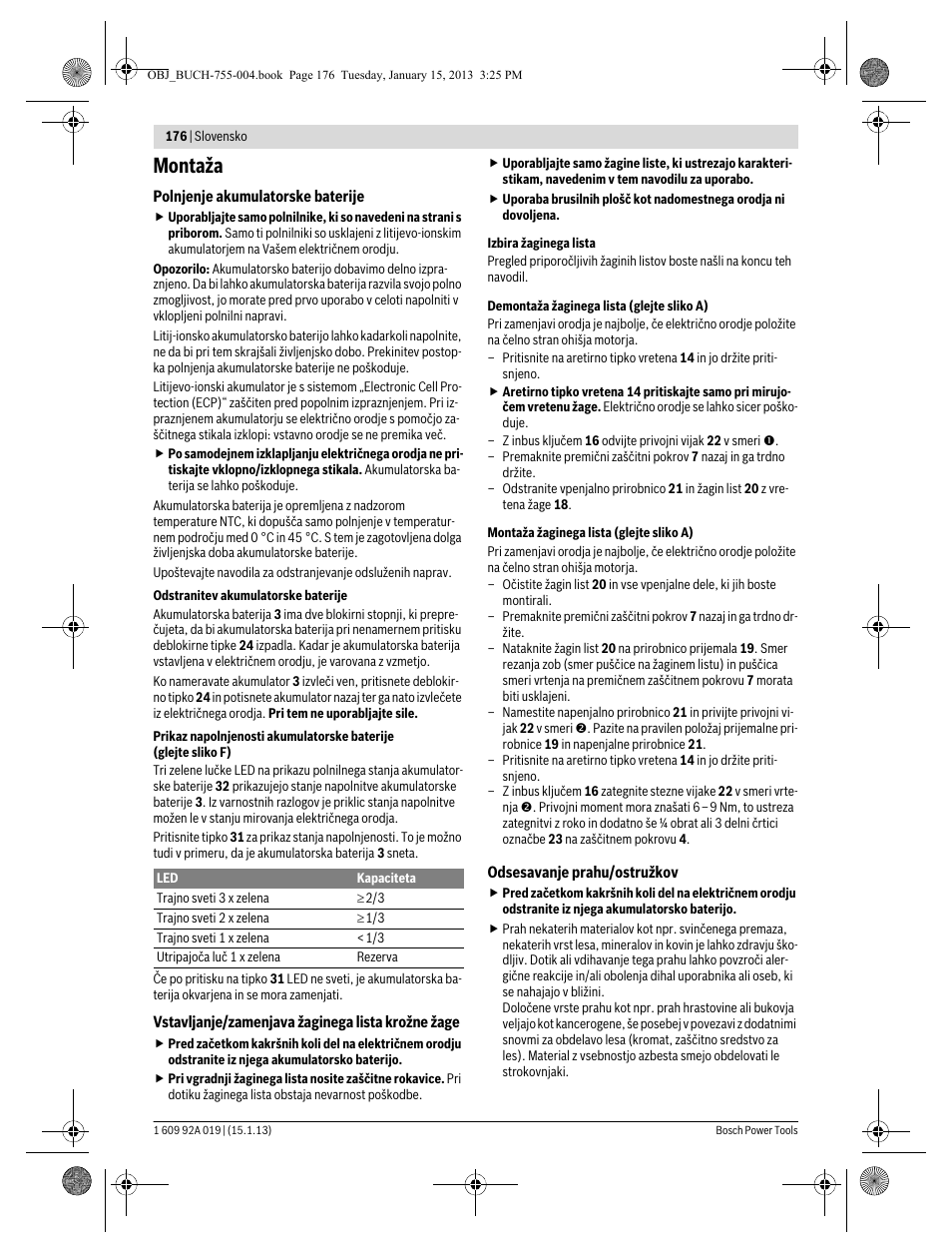 Montaža | Bosch GKS 18 V-LI Professional User Manual | Page 176 / 224