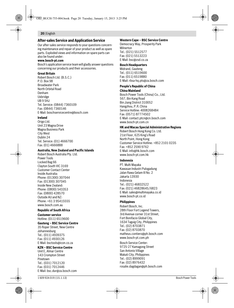 Bosch GKS 18 V-LI Professional User Manual | Page 20 / 224