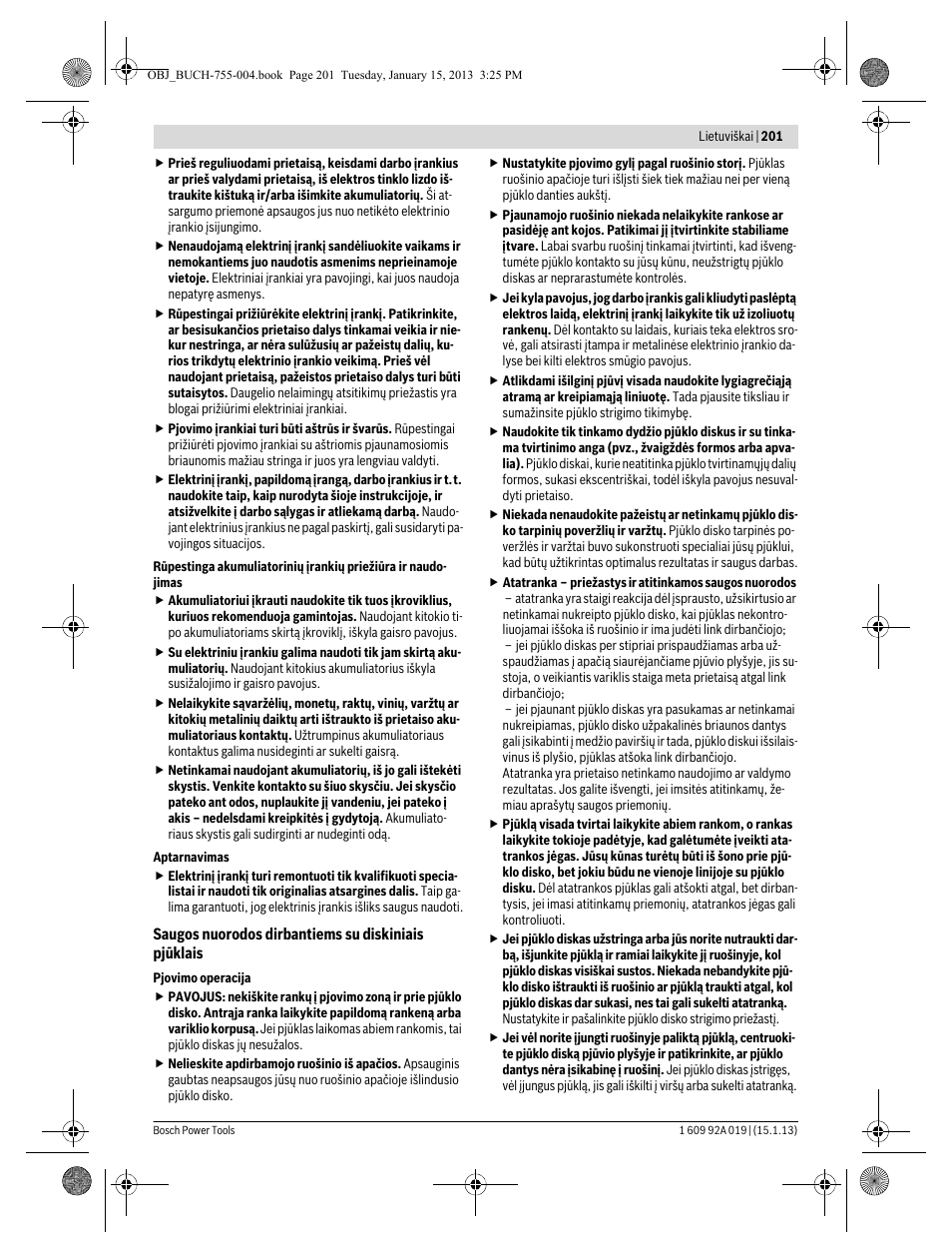 Bosch GKS 18 V-LI Professional User Manual | Page 201 / 224