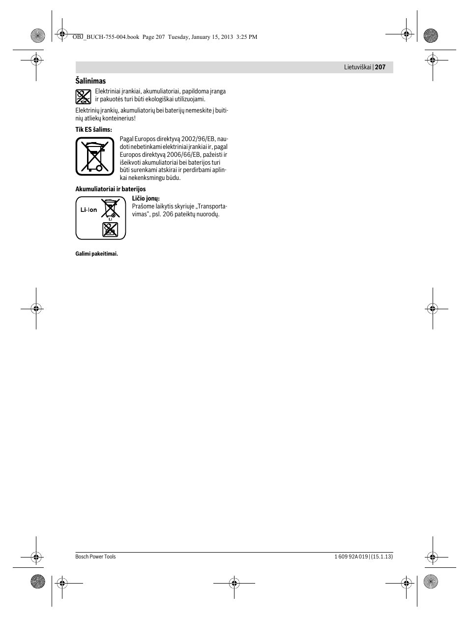 Bosch GKS 18 V-LI Professional User Manual | Page 207 / 224