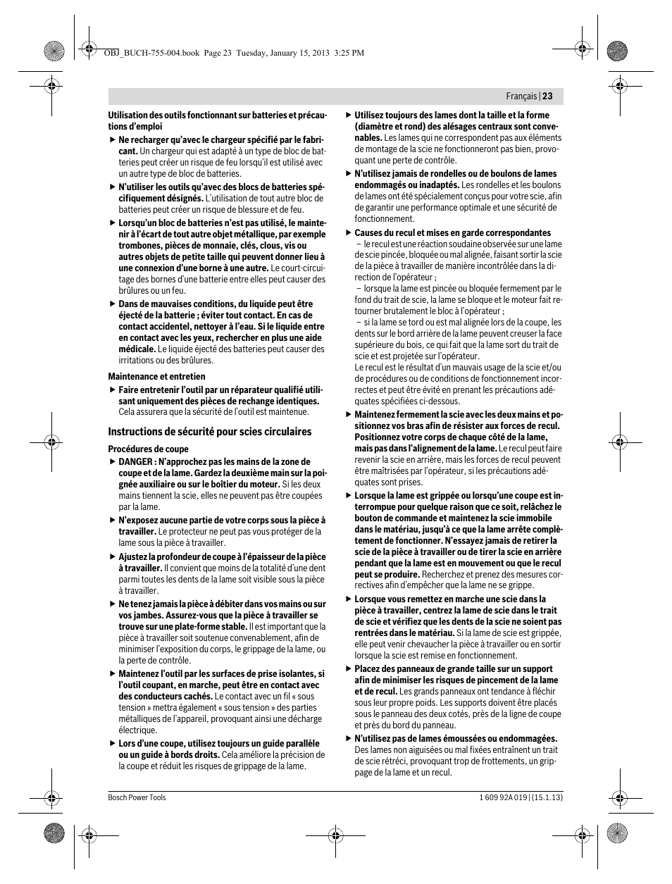 Bosch GKS 18 V-LI Professional User Manual | Page 23 / 224