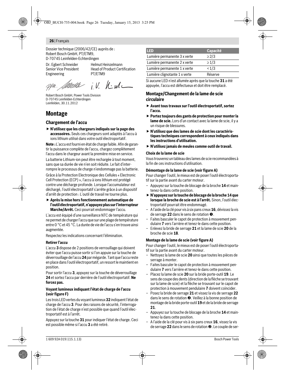 Montage | Bosch GKS 18 V-LI Professional User Manual | Page 26 / 224