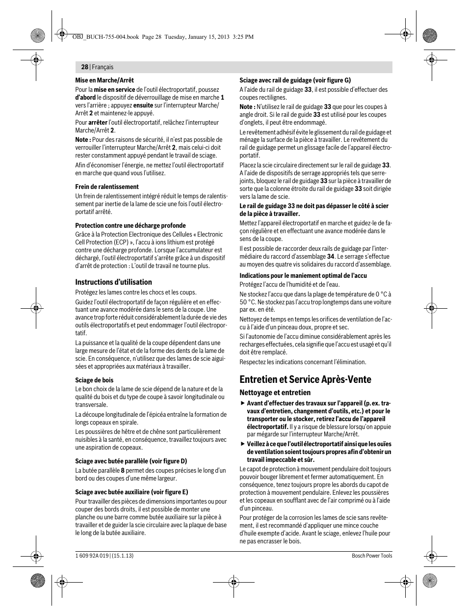 Entretien et service après-vente | Bosch GKS 18 V-LI Professional User Manual | Page 28 / 224