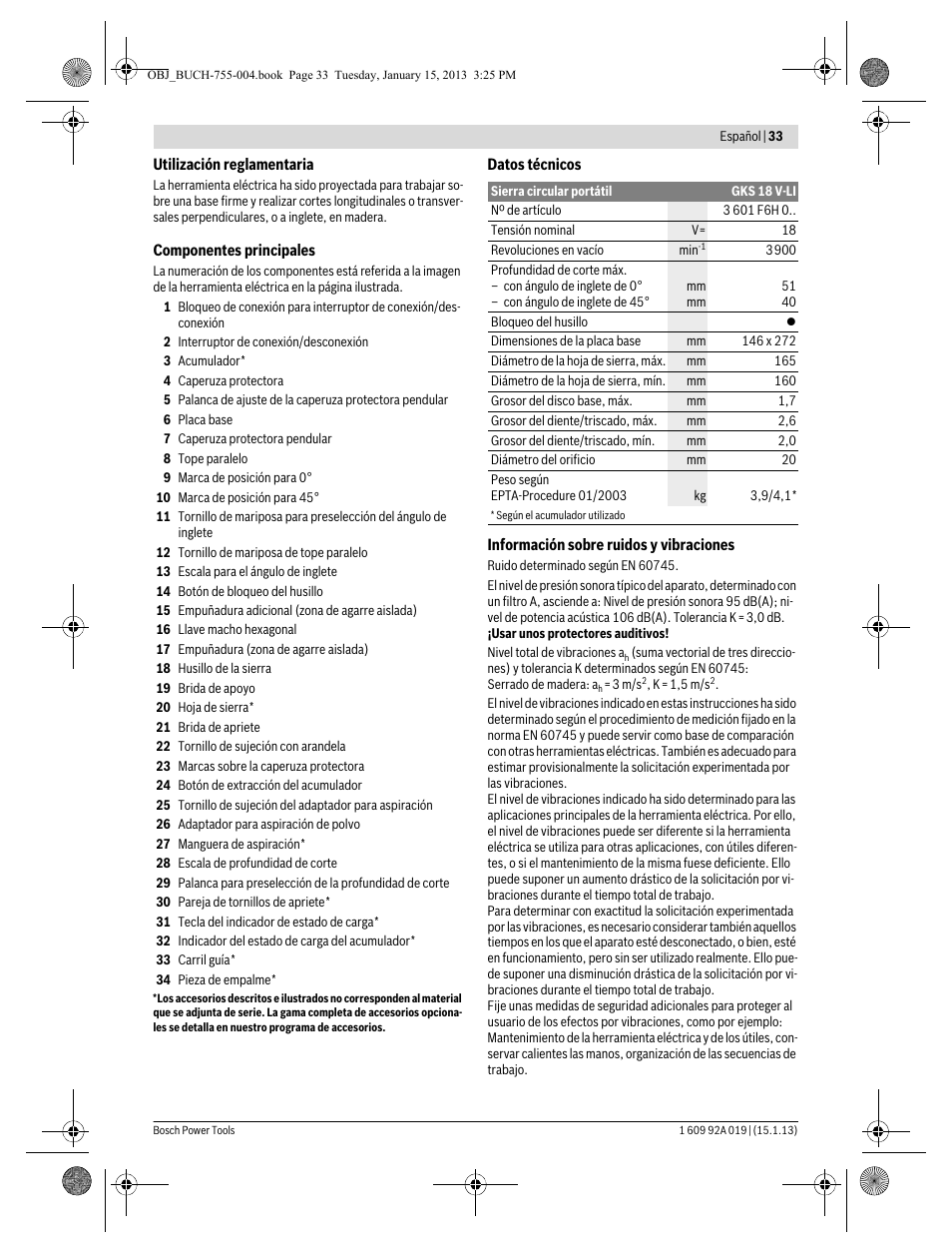 Bosch GKS 18 V-LI Professional User Manual | Page 33 / 224