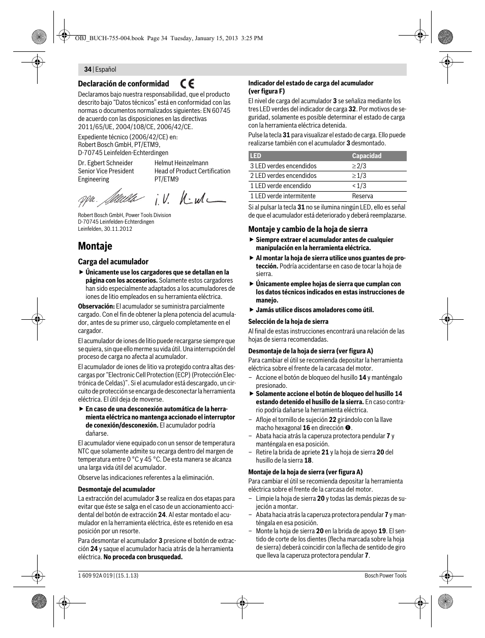 Montaje | Bosch GKS 18 V-LI Professional User Manual | Page 34 / 224