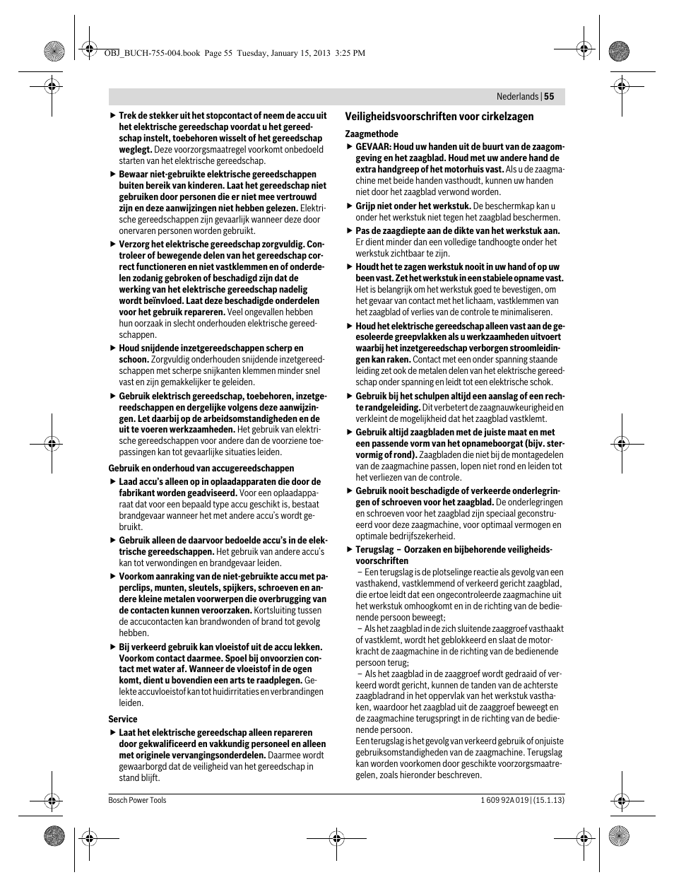 Bosch GKS 18 V-LI Professional User Manual | Page 55 / 224