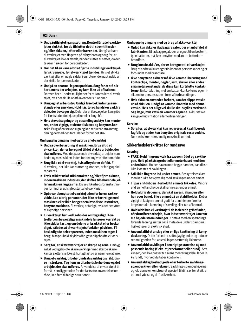 Bosch GKS 18 V-LI Professional User Manual | Page 62 / 224