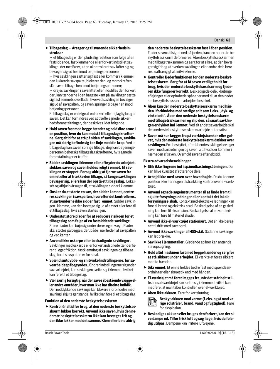 Bosch GKS 18 V-LI Professional User Manual | Page 63 / 224