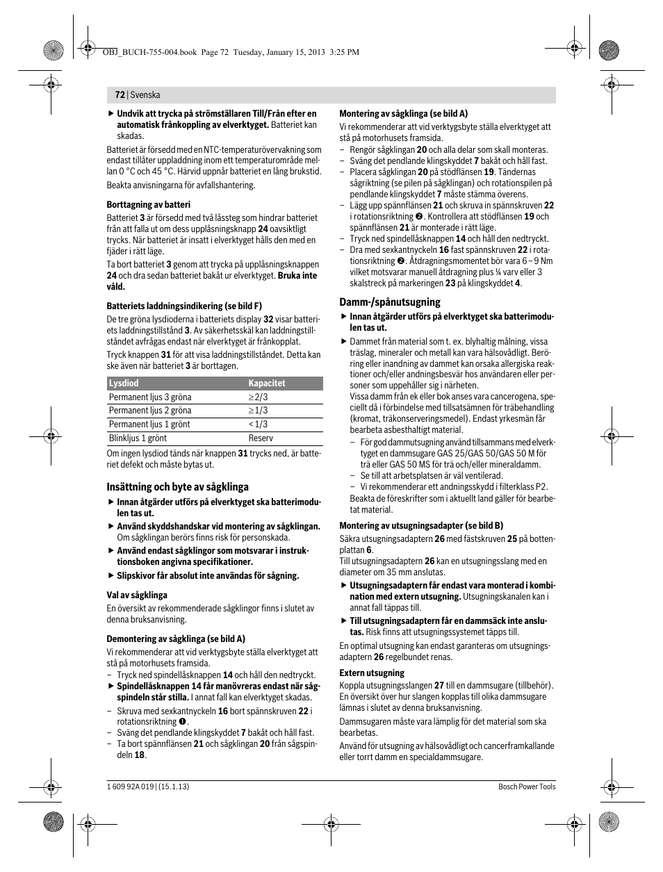 Bosch GKS 18 V-LI Professional User Manual | Page 72 / 224