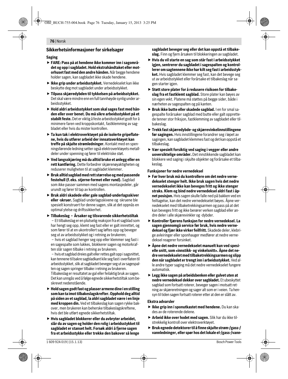 Bosch GKS 18 V-LI Professional User Manual | Page 76 / 224