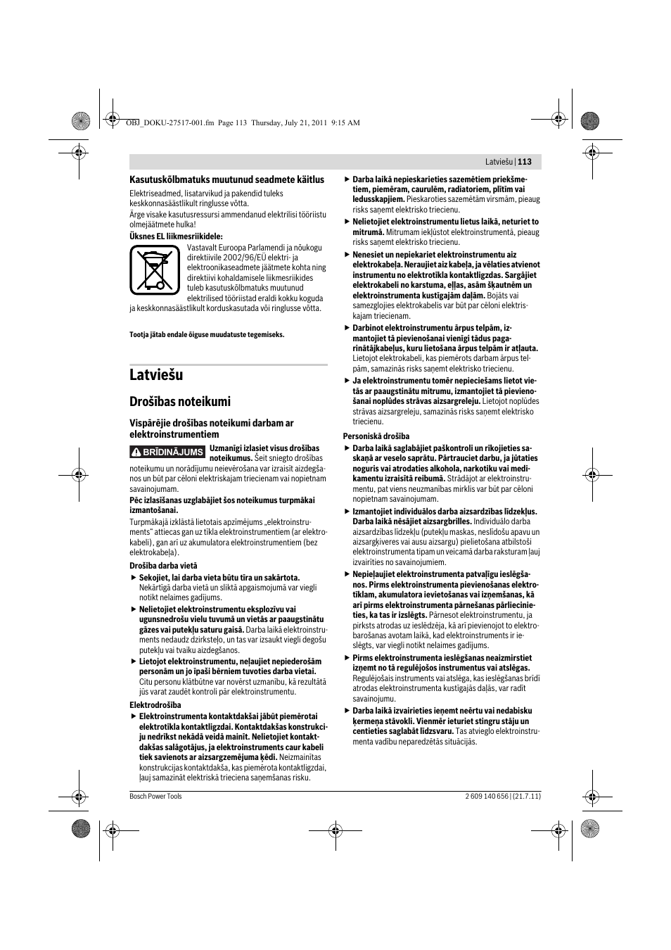Latviešu | Bosch GBM Professional 10 User Manual | Page 113 / 130