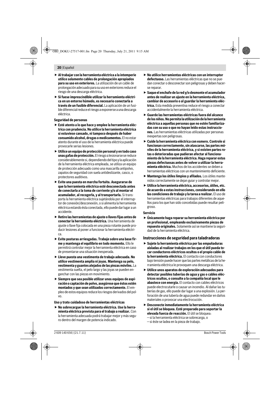 Bosch GBM Professional 10 User Manual | Page 20 / 130