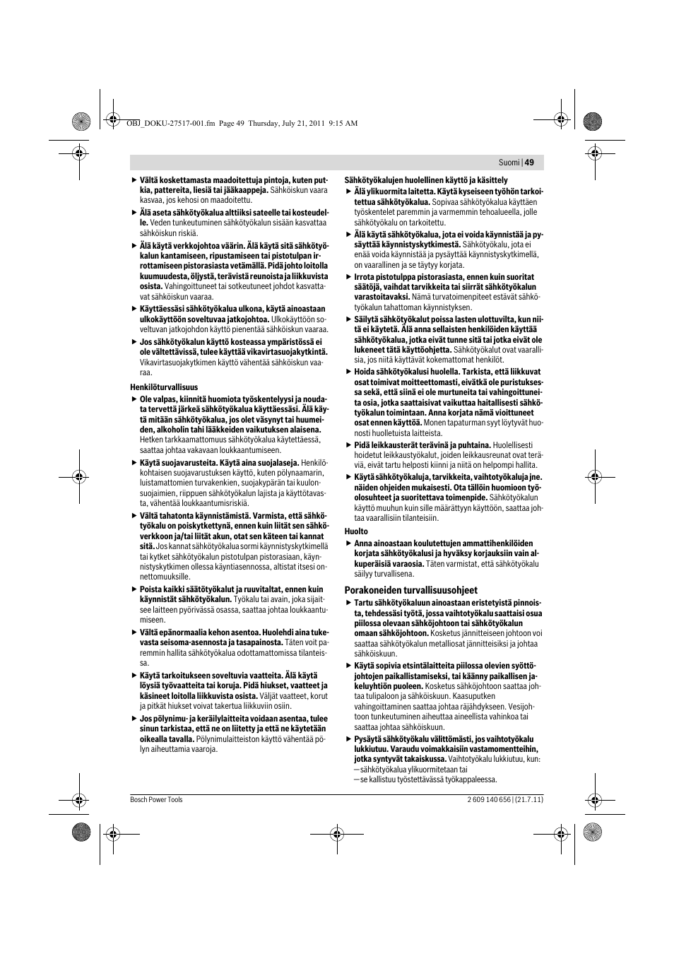 Bosch GBM Professional 10 User Manual | Page 49 / 130