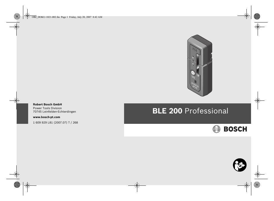 Bosch BLE 200 Professional User Manual | 267 pages