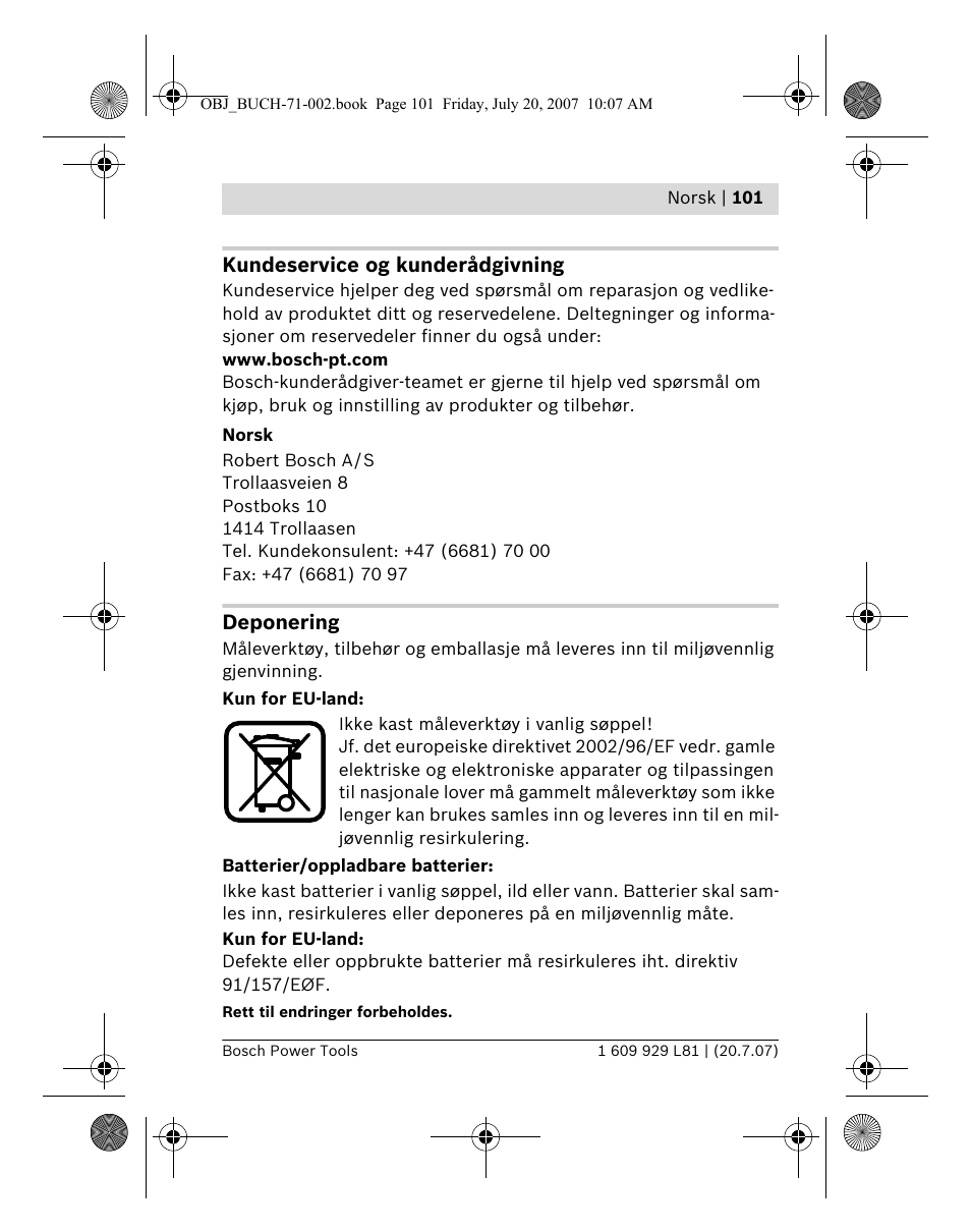 Bosch BLE 200 Professional User Manual | Page 101 / 267