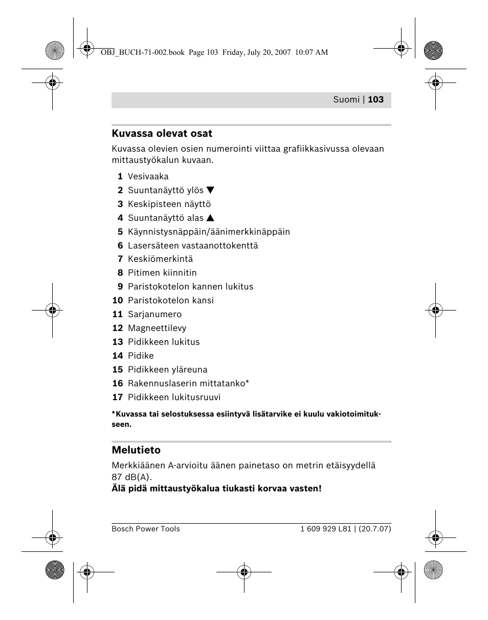 Bosch BLE 200 Professional User Manual | Page 103 / 267