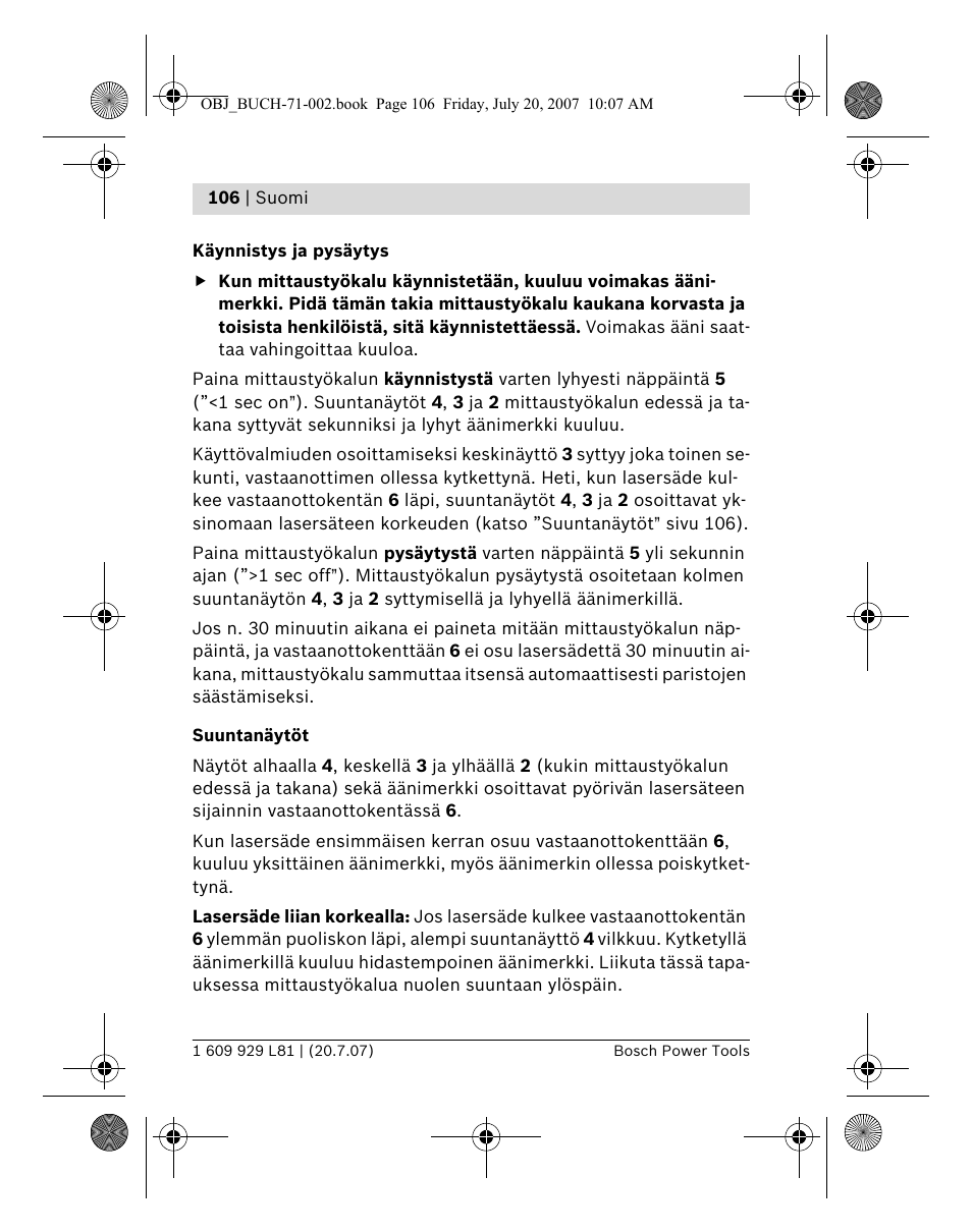 Bosch BLE 200 Professional User Manual | Page 106 / 267