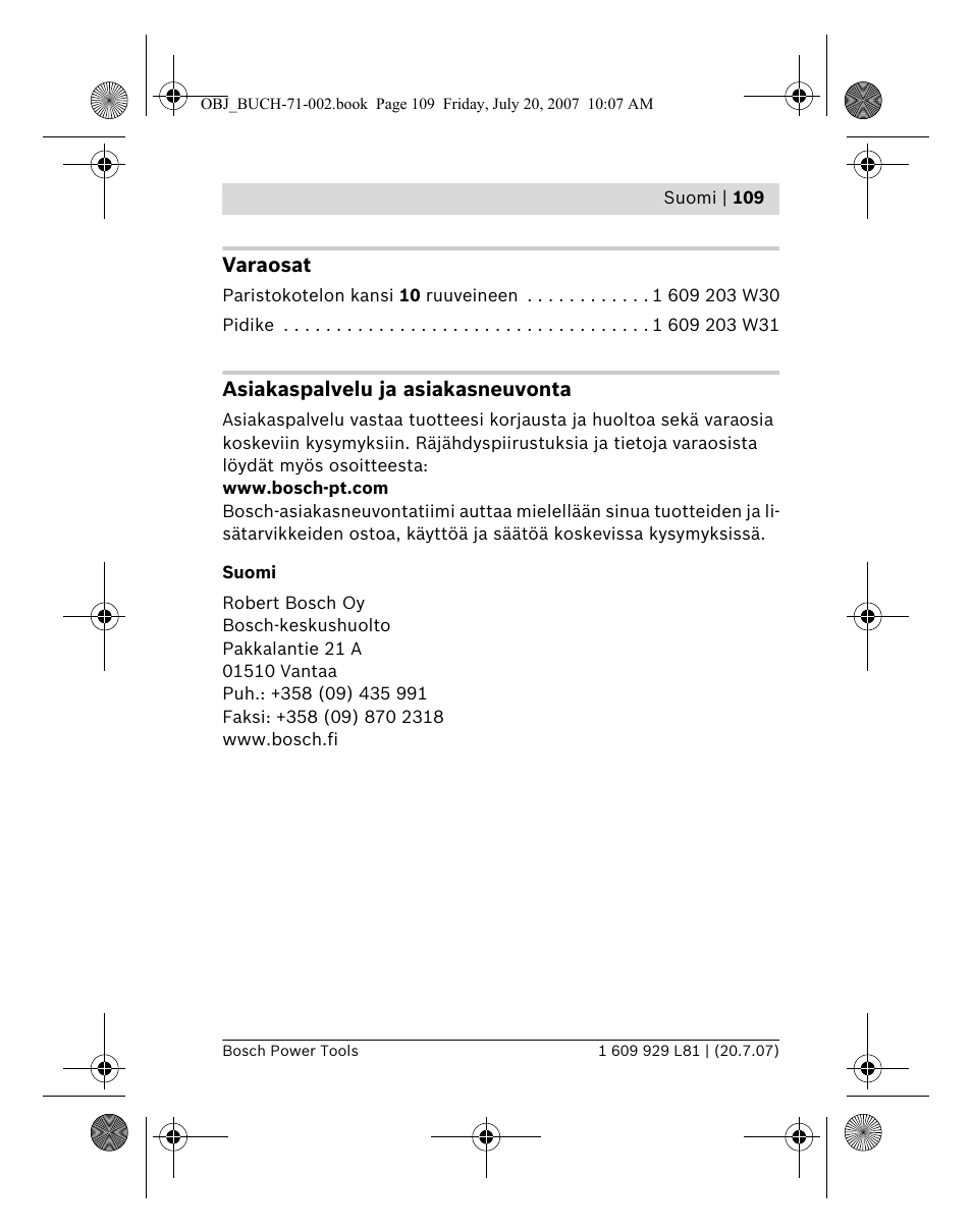 Bosch BLE 200 Professional User Manual | Page 109 / 267