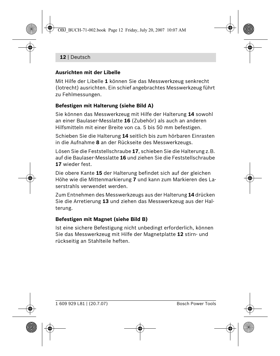 Bosch BLE 200 Professional User Manual | Page 12 / 267