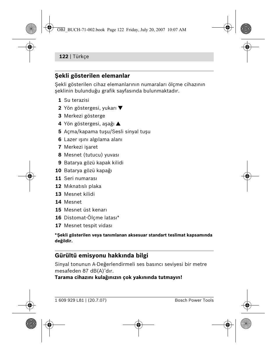 Bosch BLE 200 Professional User Manual | Page 122 / 267